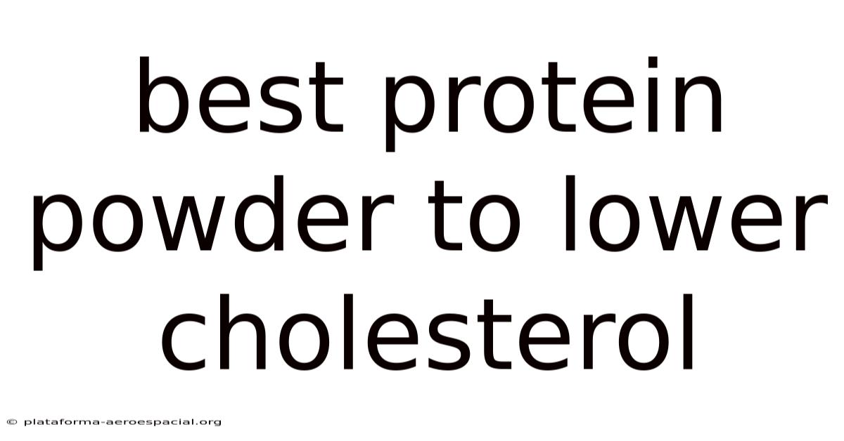 Best Protein Powder To Lower Cholesterol