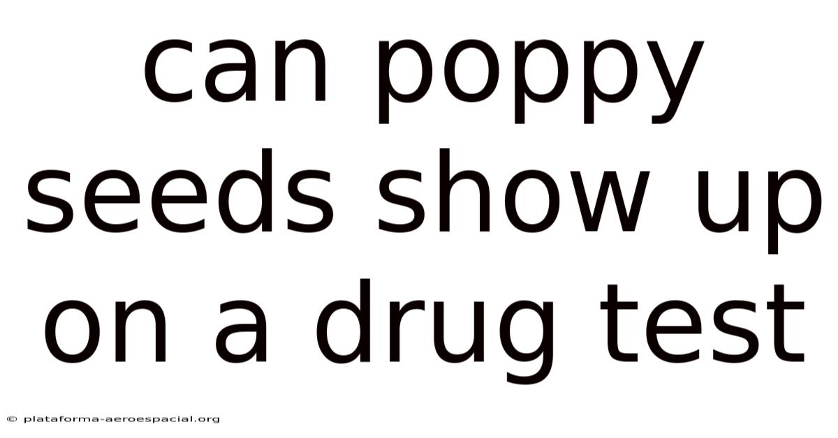 Can Poppy Seeds Show Up On A Drug Test