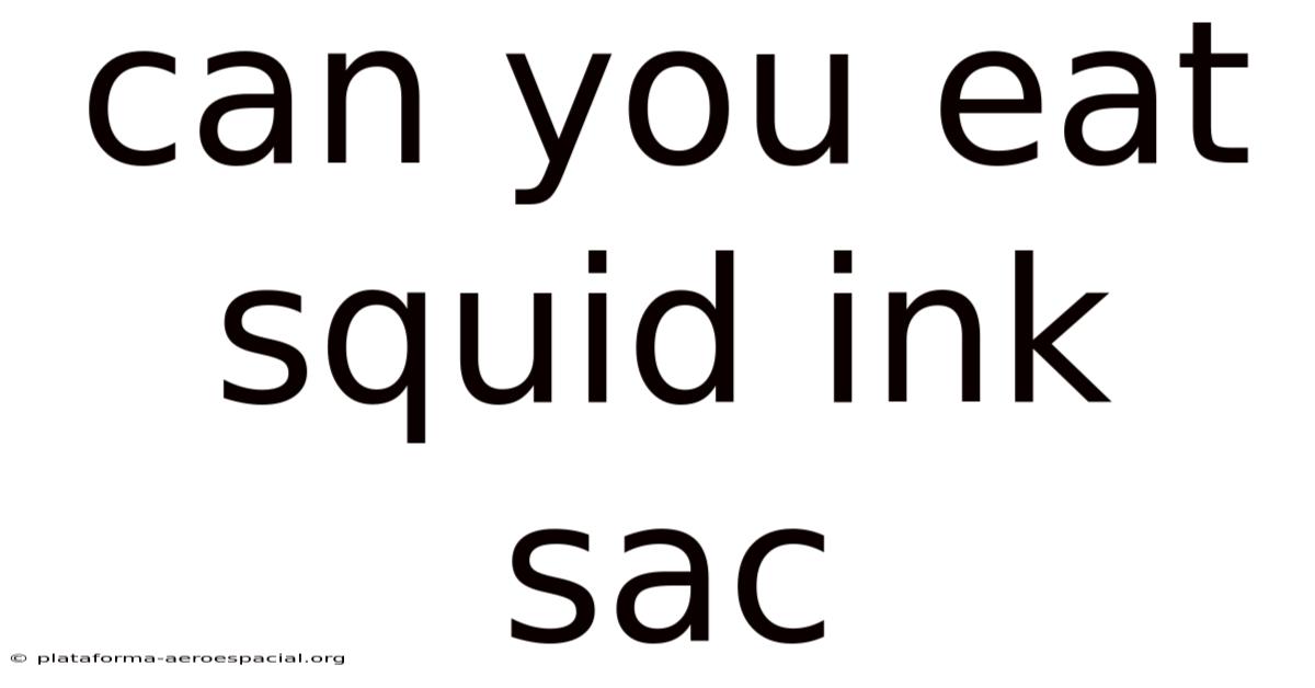 Can You Eat Squid Ink Sac