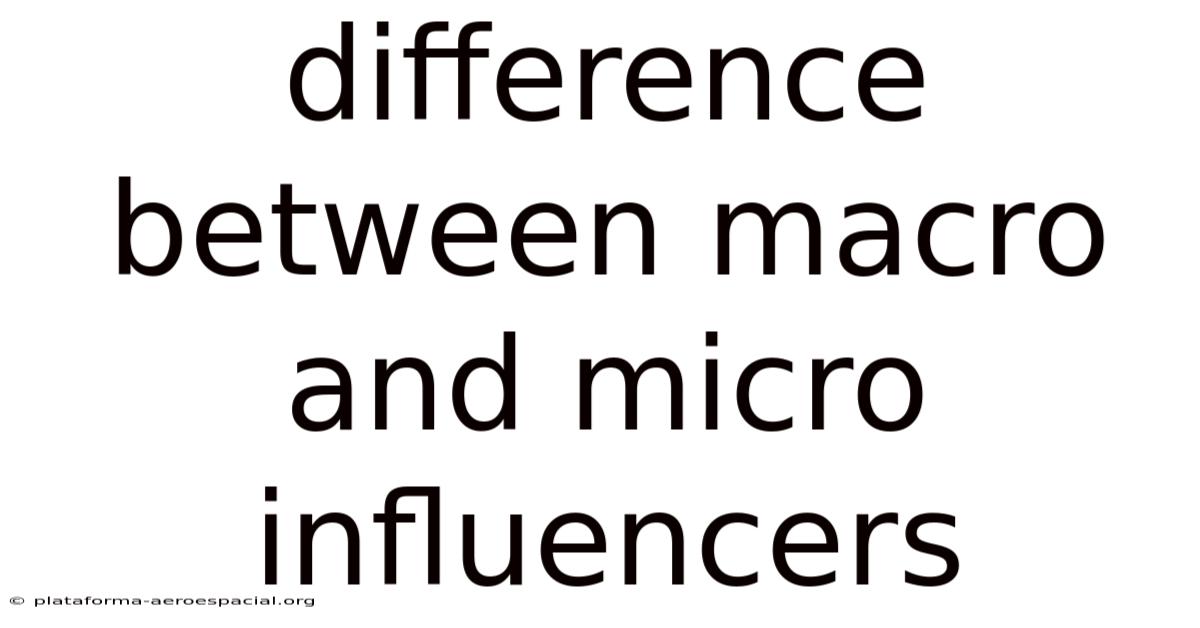 Difference Between Macro And Micro Influencers