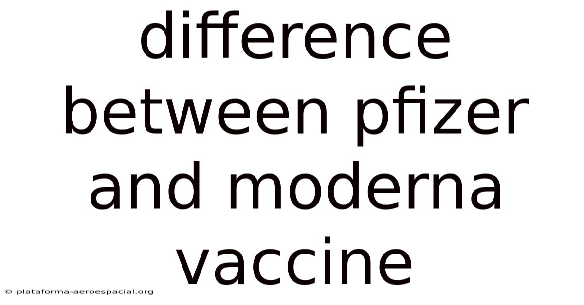 Difference Between Pfizer And Moderna Vaccine