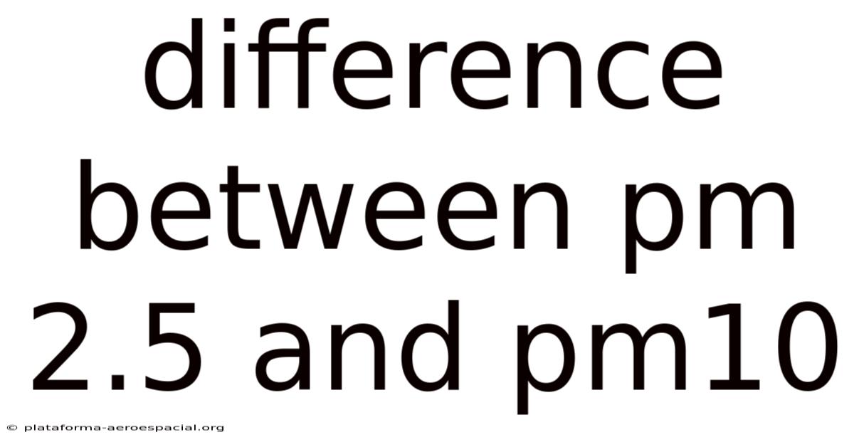 Difference Between Pm 2.5 And Pm10