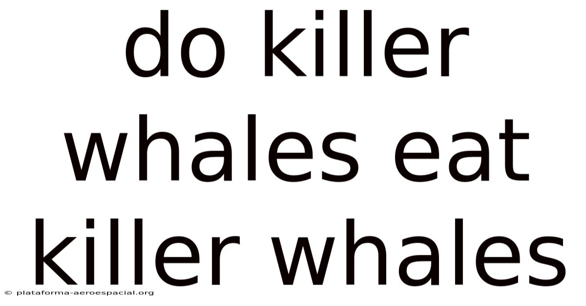 Do Killer Whales Eat Killer Whales