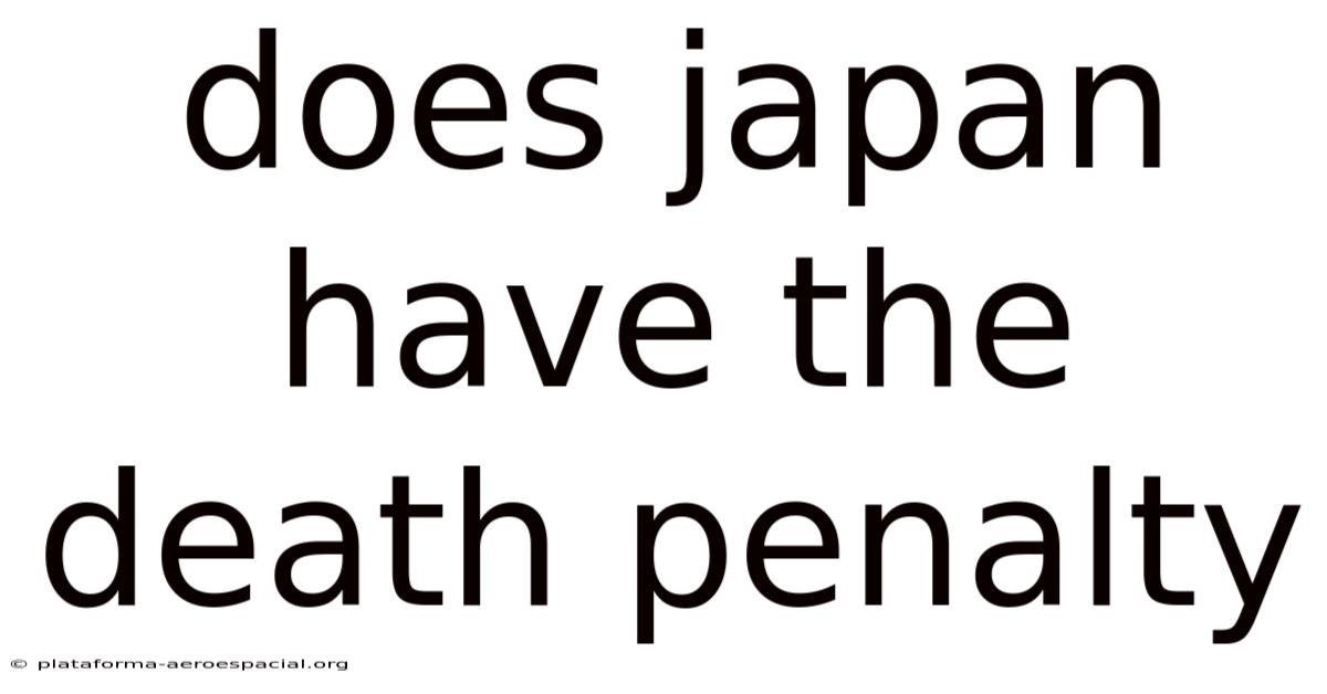 Does Japan Have The Death Penalty