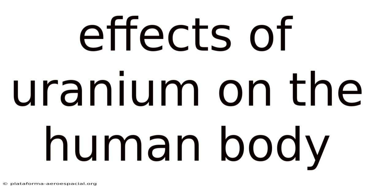 Effects Of Uranium On The Human Body