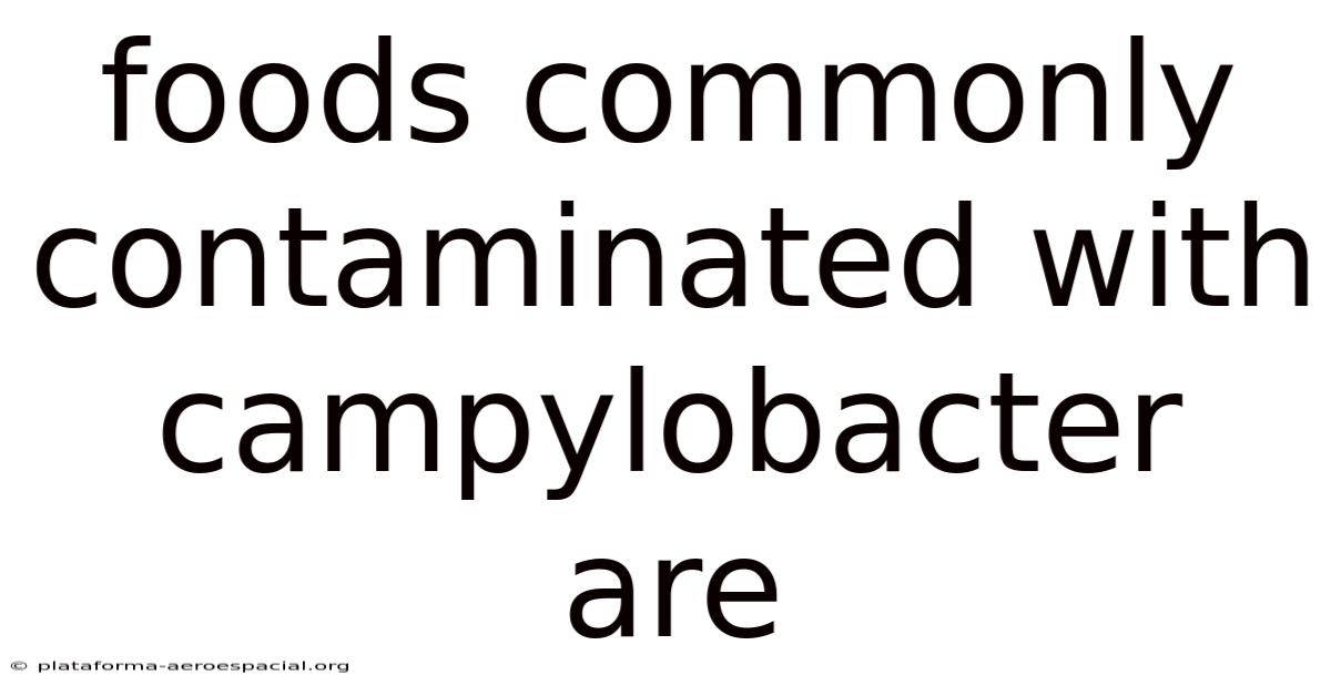 Foods Commonly Contaminated With Campylobacter Are