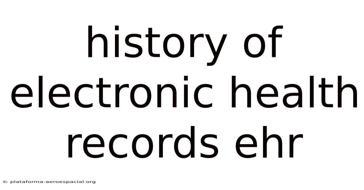 History Of Electronic Health Records Ehr