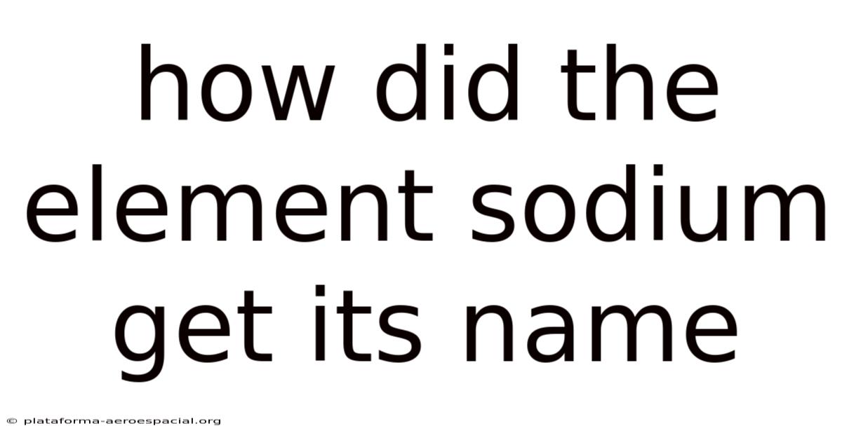 How Did The Element Sodium Get Its Name