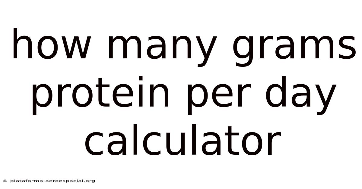How Many Grams Protein Per Day Calculator