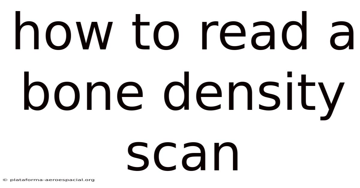 How To Read A Bone Density Scan