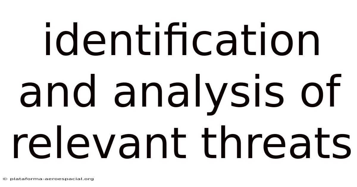 Identification And Analysis Of Relevant Threats