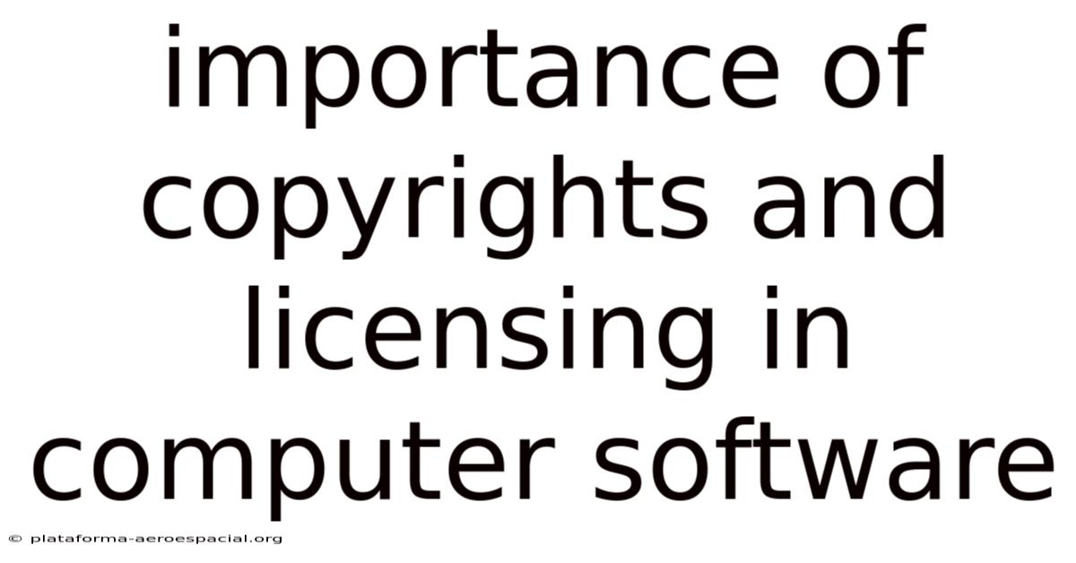 Importance Of Copyrights And Licensing In Computer Software