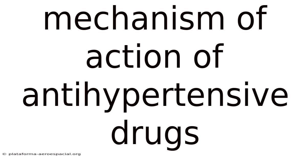 Mechanism Of Action Of Antihypertensive Drugs