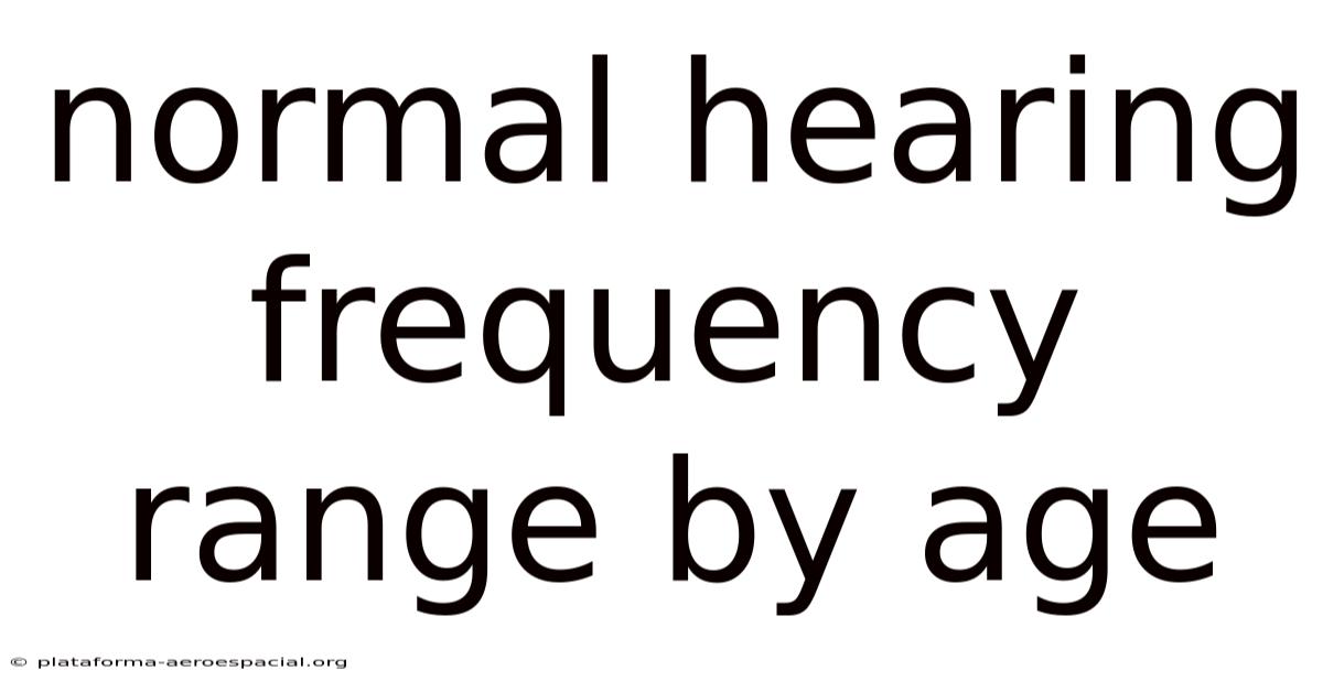 Normal Hearing Frequency Range By Age