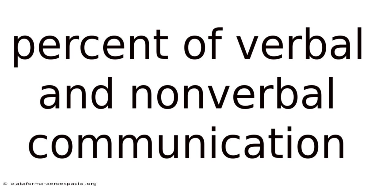 Percent Of Verbal And Nonverbal Communication