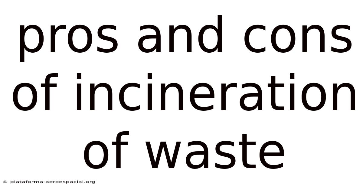 Pros And Cons Of Incineration Of Waste