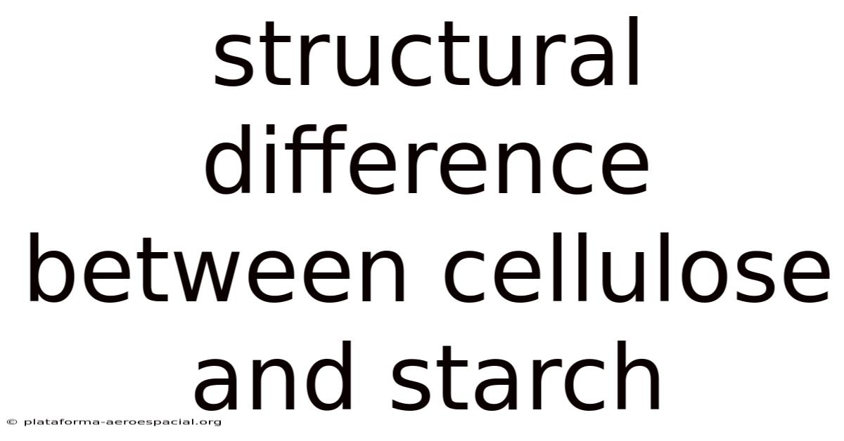 Structural Difference Between Cellulose And Starch