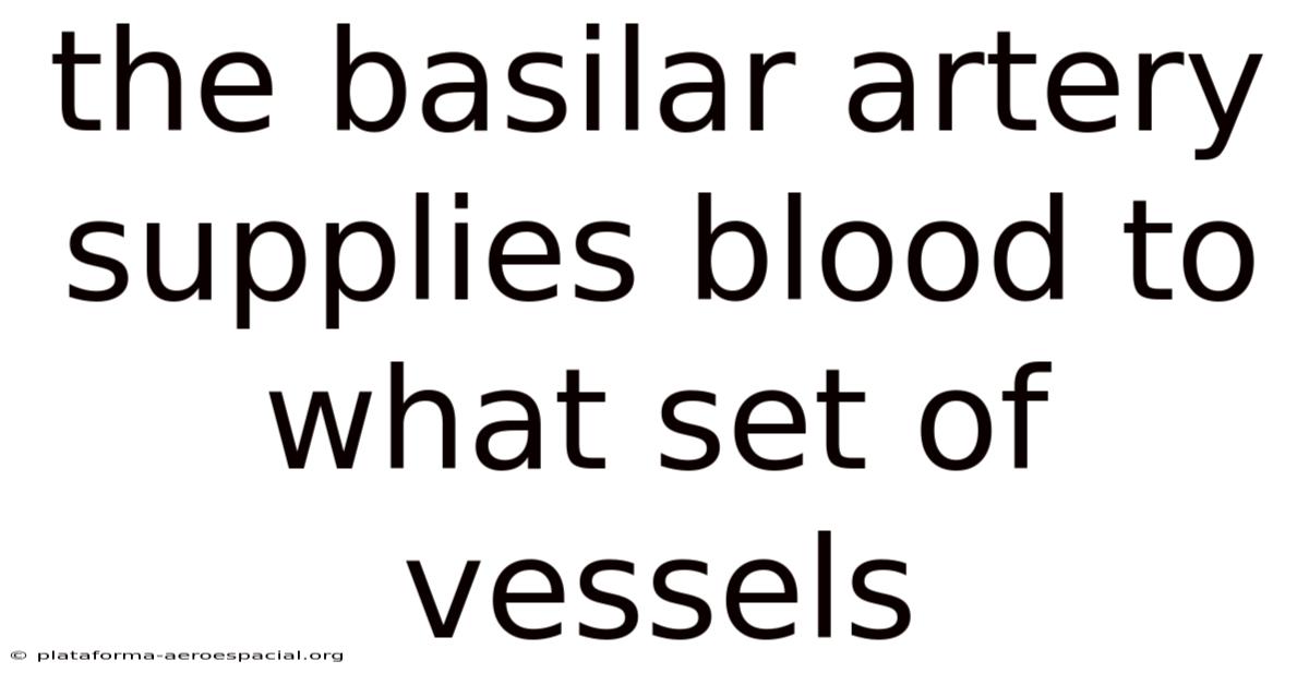 The Basilar Artery Supplies Blood To What Set Of Vessels