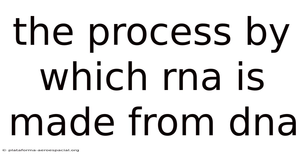 The Process By Which Rna Is Made From Dna