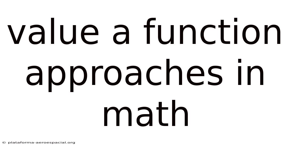 Value A Function Approaches In Math
