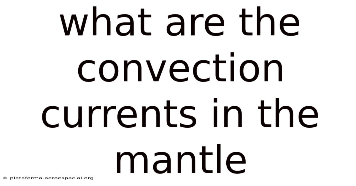 What Are The Convection Currents In The Mantle