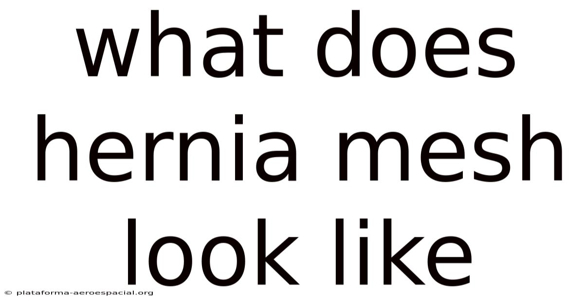 What Does Hernia Mesh Look Like