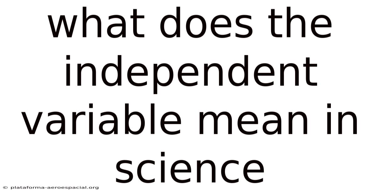 What Does The Independent Variable Mean In Science