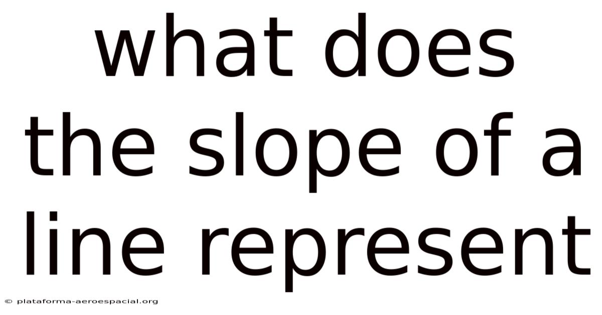What Does The Slope Of A Line Represent