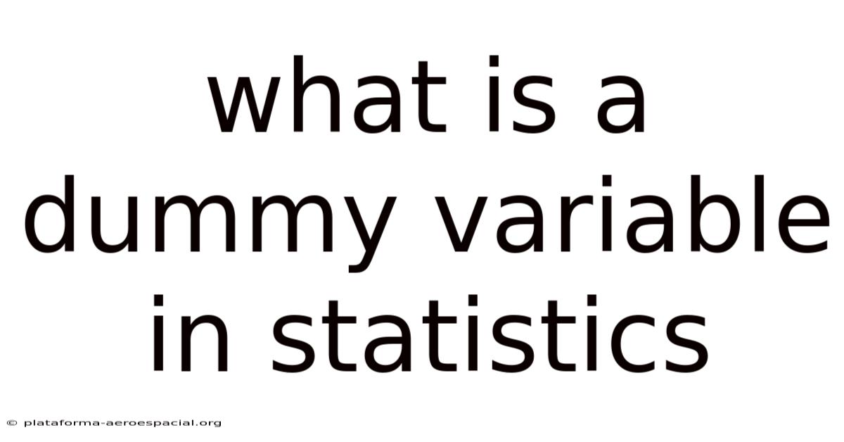 What Is A Dummy Variable In Statistics