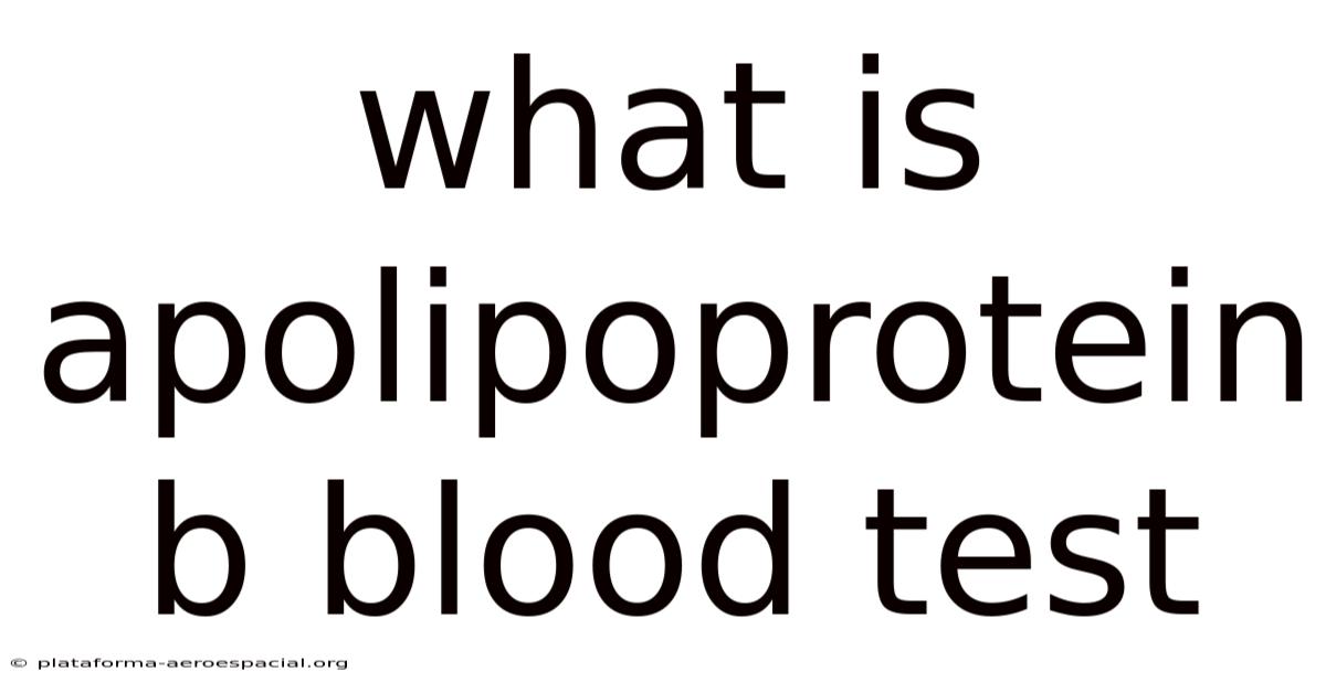 What Is Apolipoprotein B Blood Test