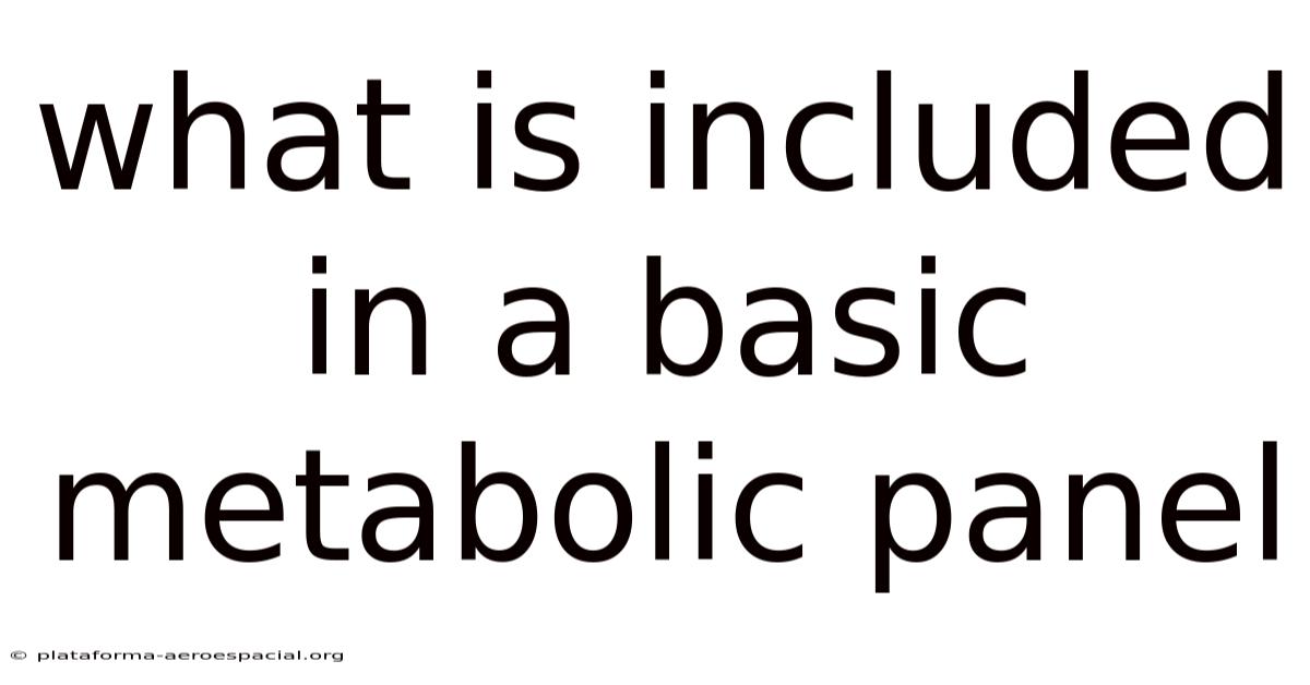 What Is Included In A Basic Metabolic Panel