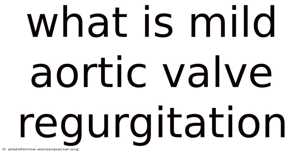 What Is Mild Aortic Valve Regurgitation