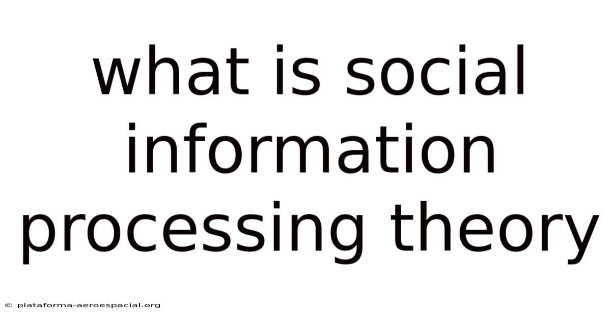 What Is Social Information Processing Theory