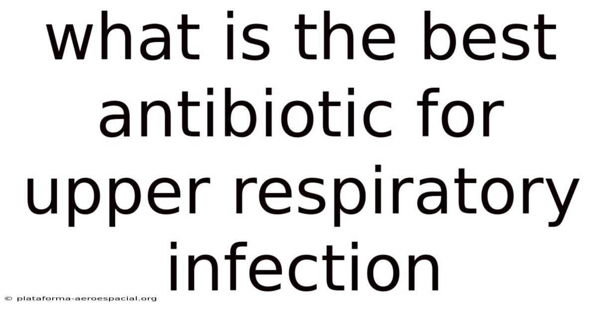 What Is The Best Antibiotic For Upper Respiratory Infection