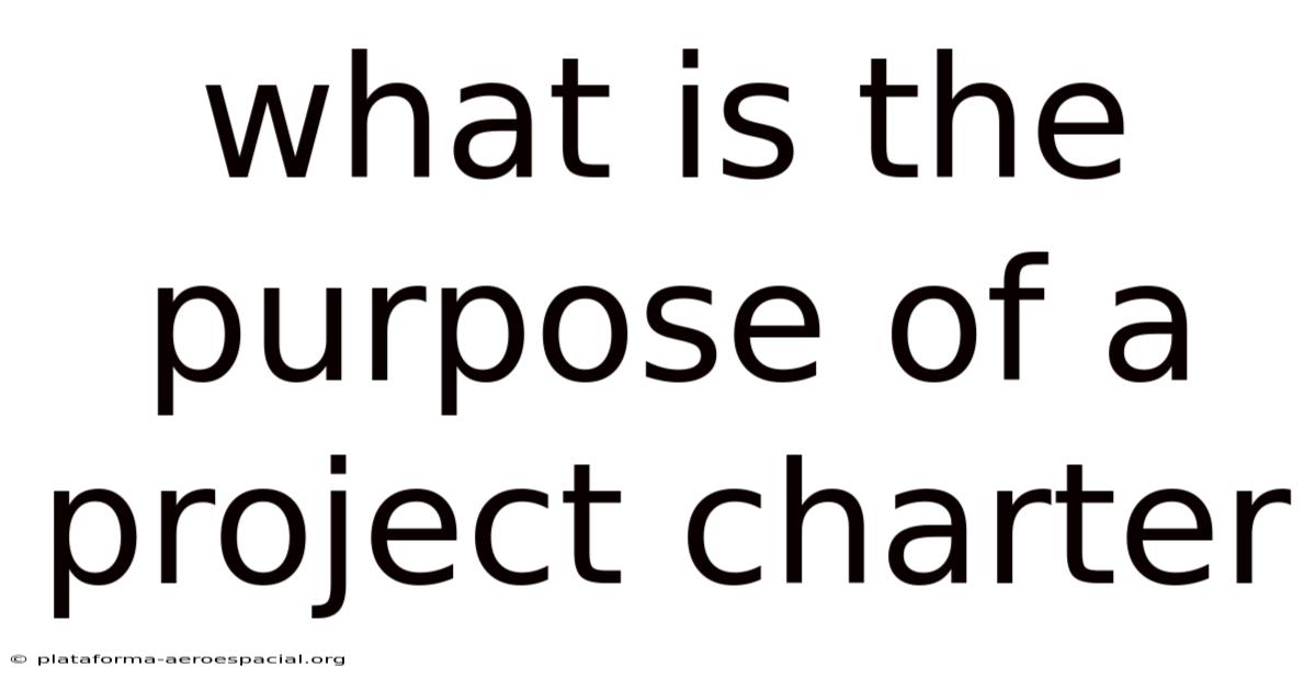What Is The Purpose Of A Project Charter