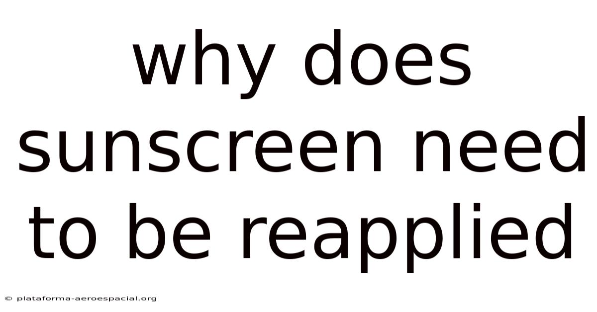 Why Does Sunscreen Need To Be Reapplied